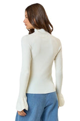 Cream tulip sleeve sweater