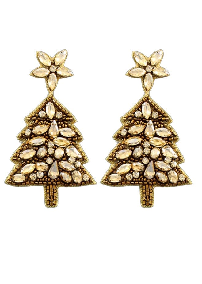 Bronze jeweled tree earrings