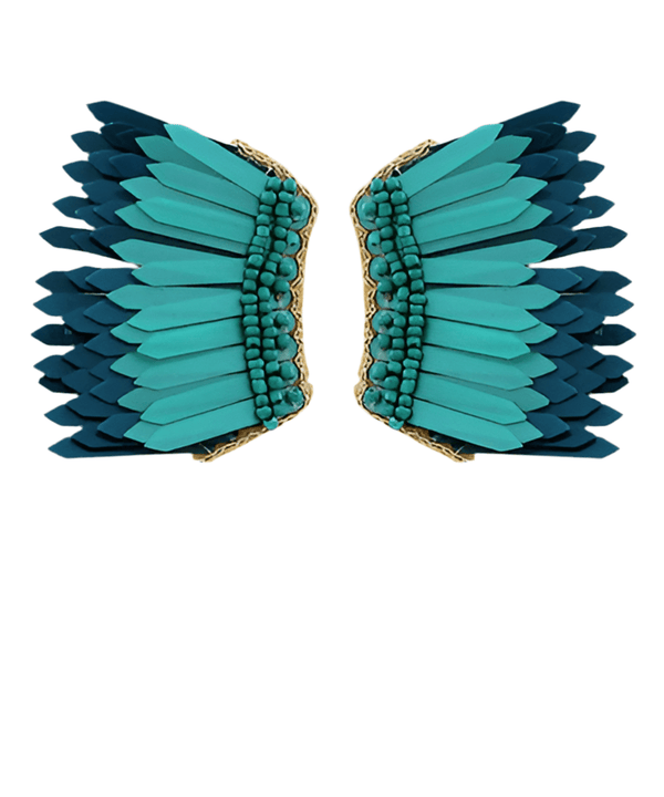 Teal mini Angel wing earrings