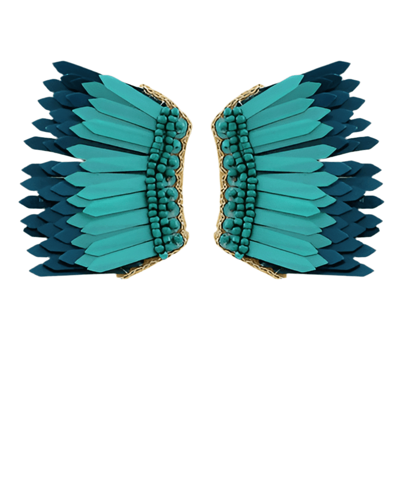 Teal mini Angel wing earrings