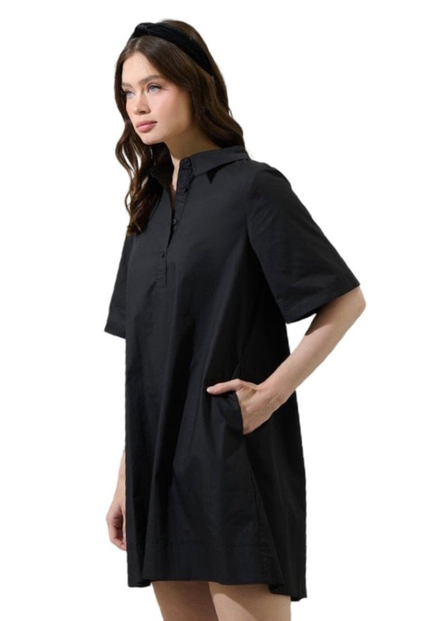 Black shirt dress