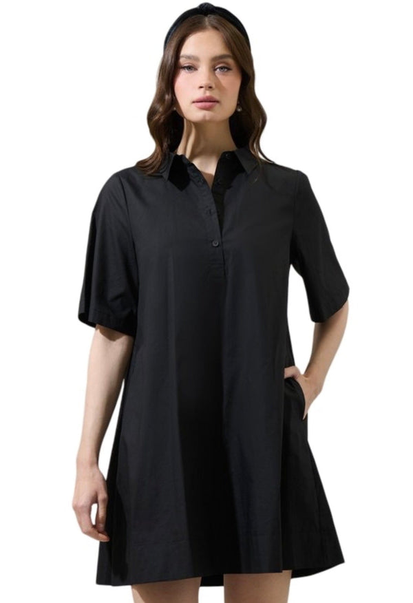 Black shirt dress