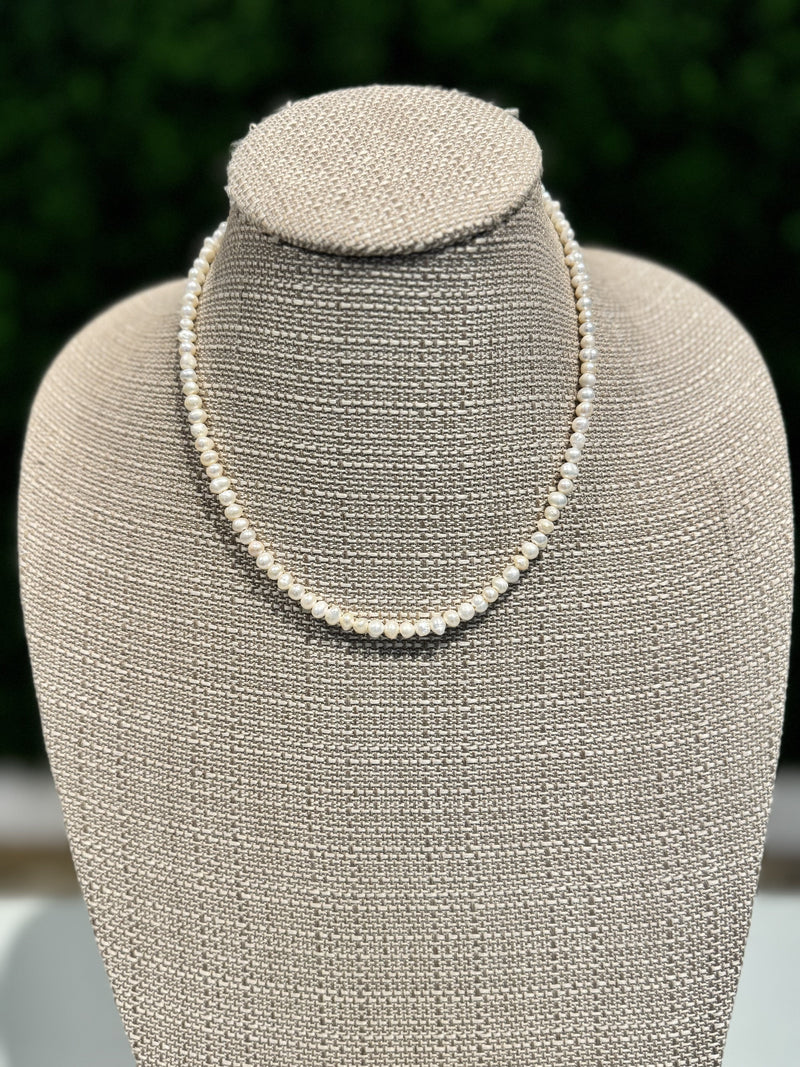 Rondell mini pearl necklace