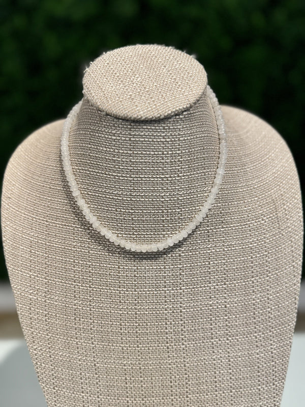 Clear white Rondell necklace