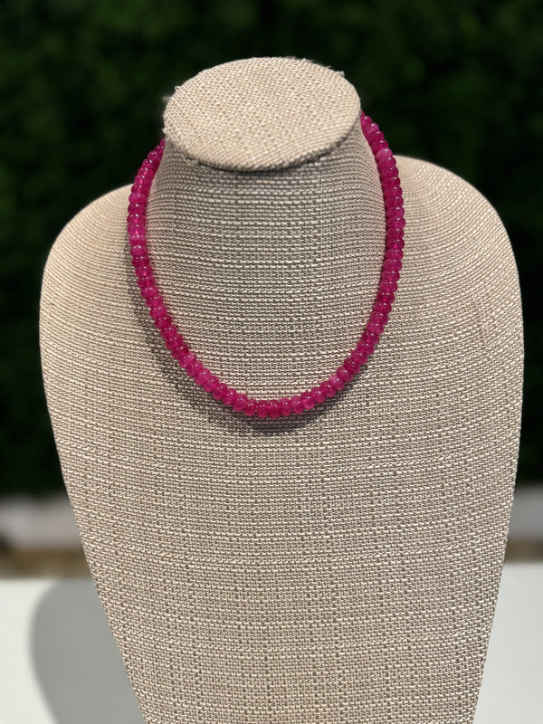 Bright fuchsia Rondell necklace