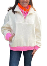 Colorblock fleece pullover