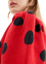 Red and black dotted sweater