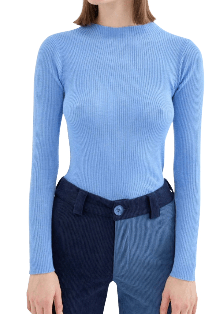 Light blue Perkins collar sweater