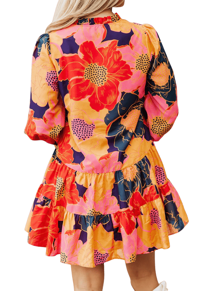 Cabo floral v neck mini dress