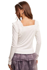 Cream ruffle top