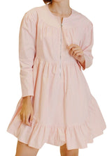 Baby pink front zipper dress