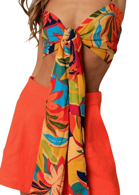Multi color Devi top and pant set