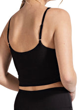 Black cropped camisole top