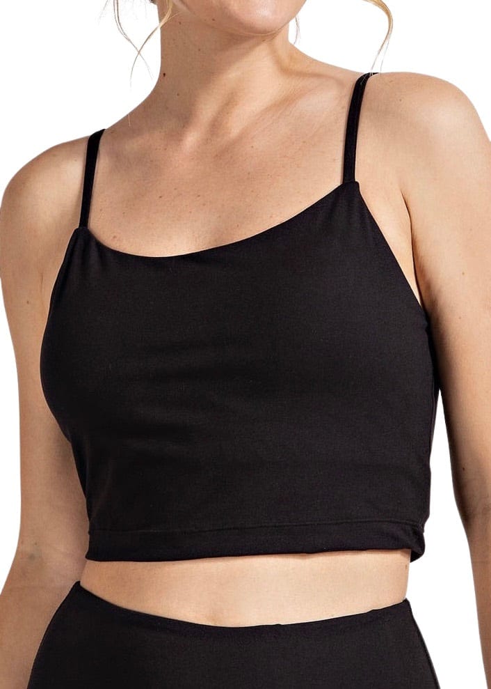 Black cropped camisole top